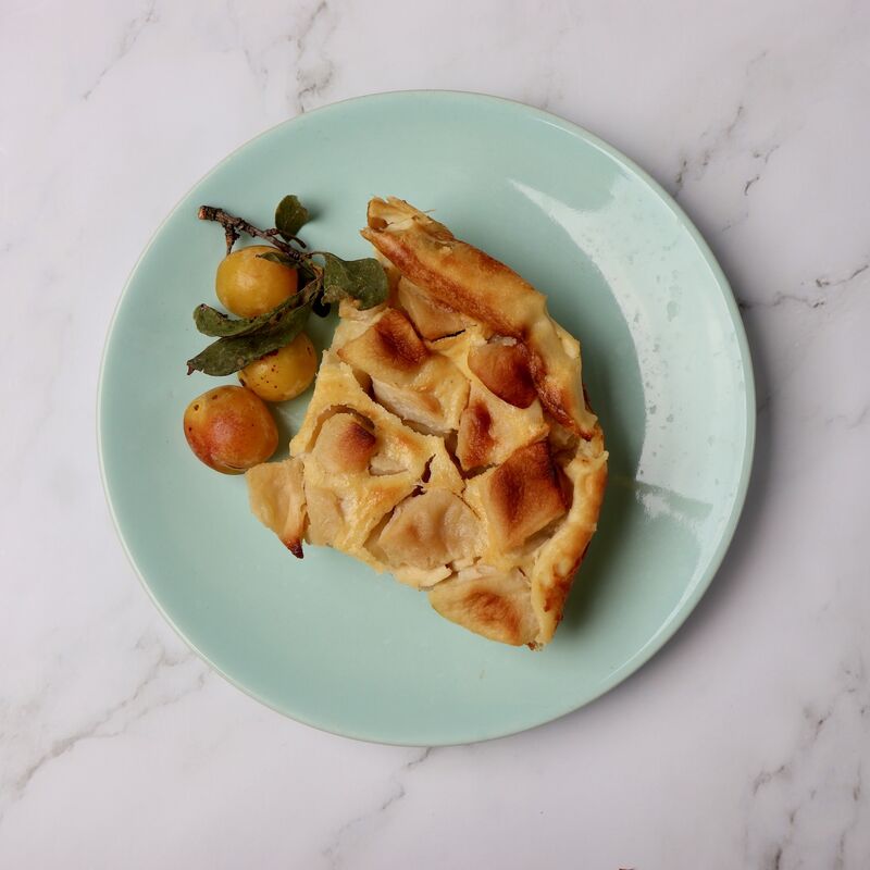 Clafoutis aux  pommes et mirabelles
