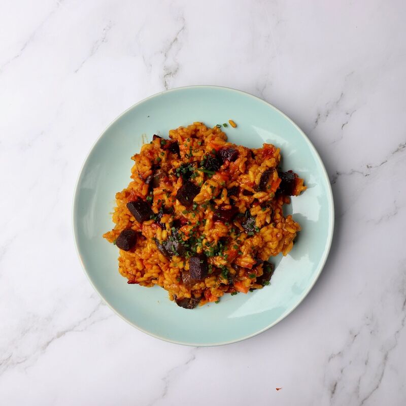 Paella aux légumes d'automne