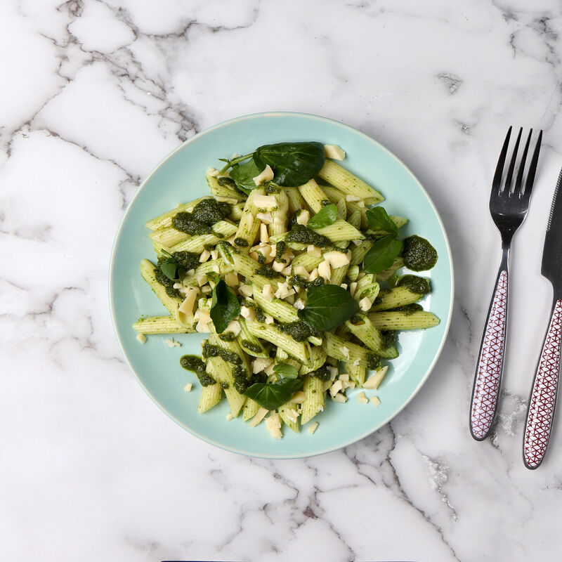 Pennes, pesto de cresson et tomme