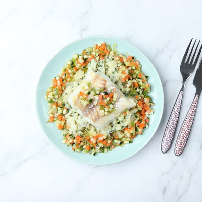 Julienne citron, vierge de légumes, pommes de terre à la ciboulette