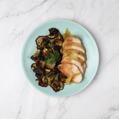 Filet de Poulet Citron Miel Courgettes sautées