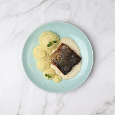 Saumon purée au zeste de citron