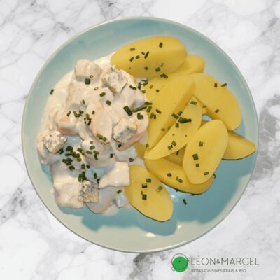 Blanquette de poulet sauce au bleu