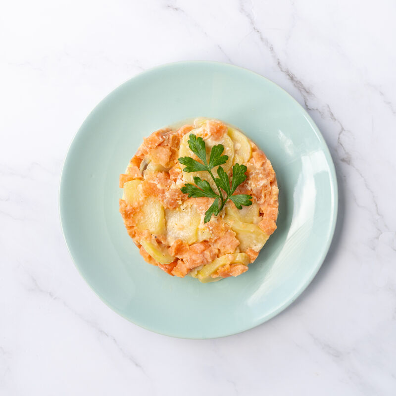 Gratin végétarien pomme de terre et patate douce au lait d'amande
